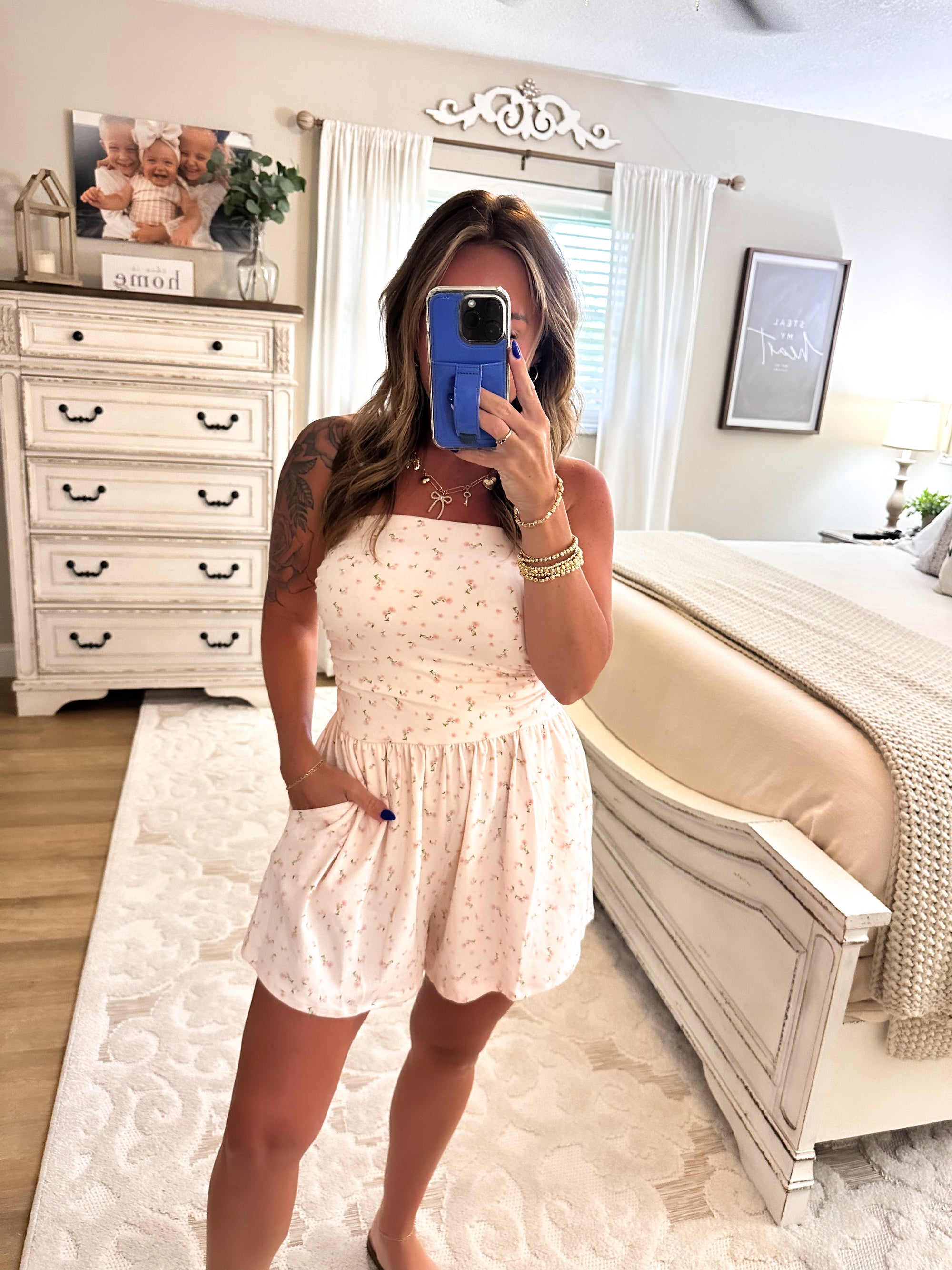 Picking Petals Strapless Romper