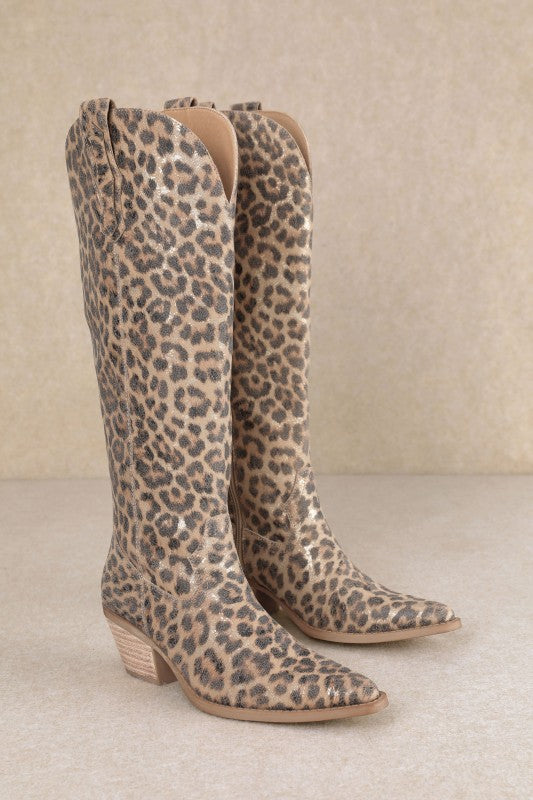 Tess Western Stitch Cowgirl Boot - Leopard