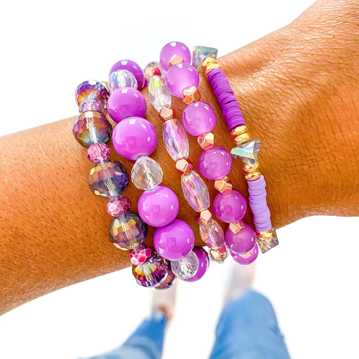 Kaleidoscope Purple Bracelet Stack