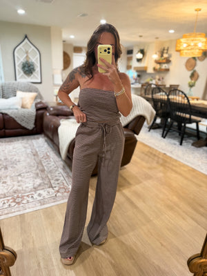 Georgina Striped Pants - Brown