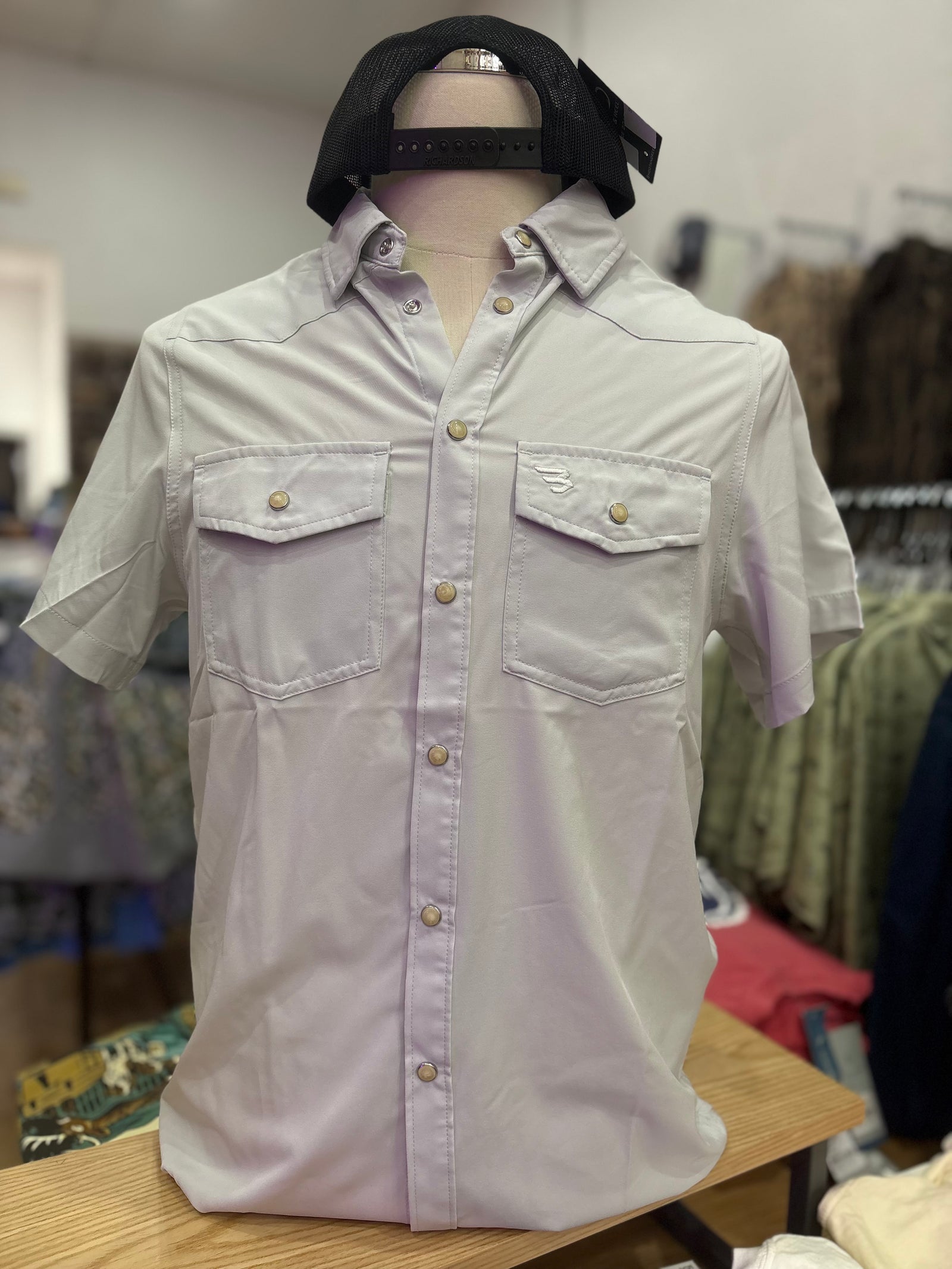 Burlebo Performance Western Shirt - Light Gray