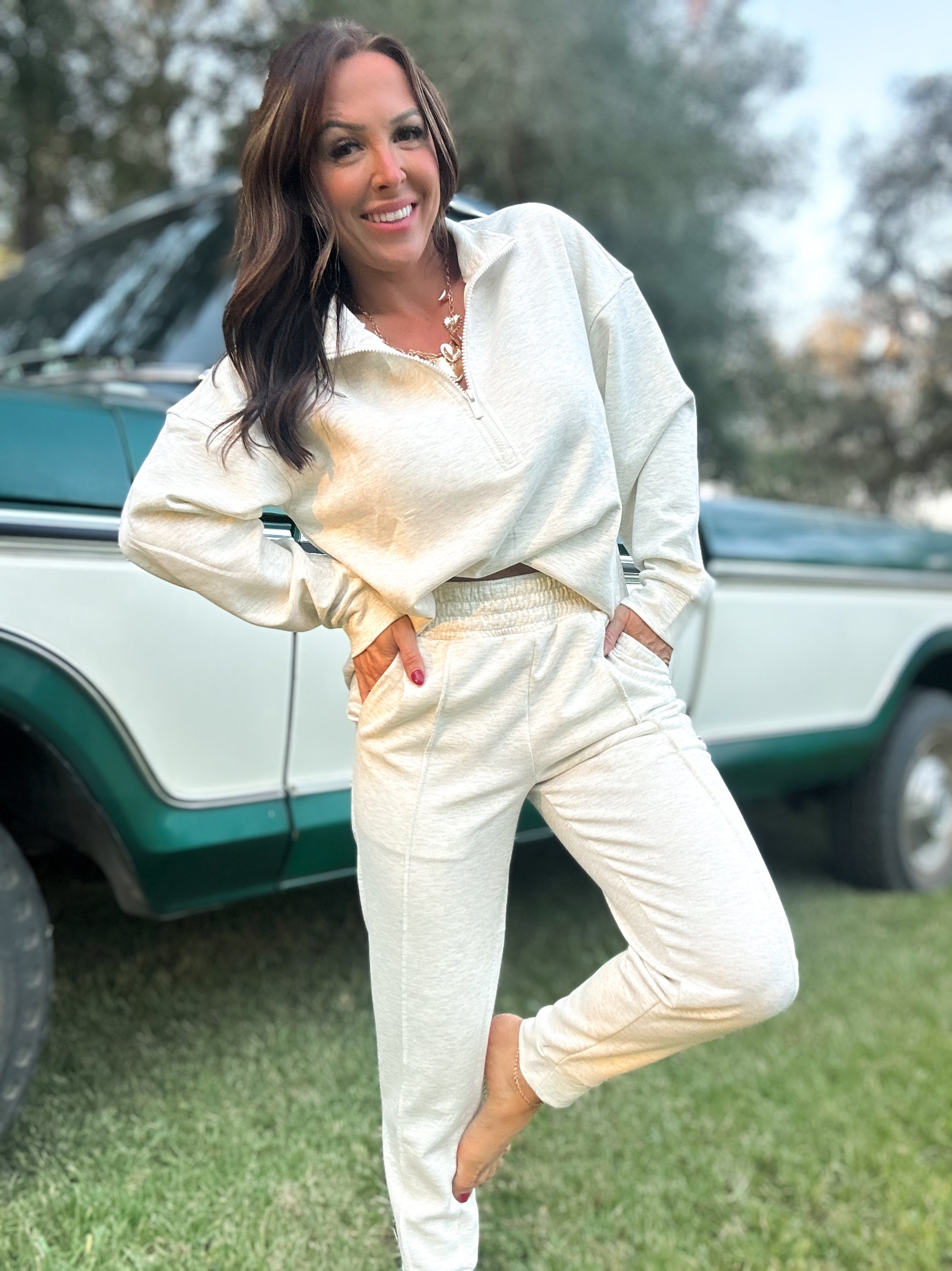 DOORBUSTER - Britt Half Zip Pullover - Vanilla