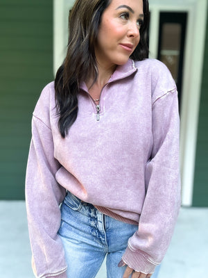 Hollis Acid Wash Fleece Half Zip Pullover