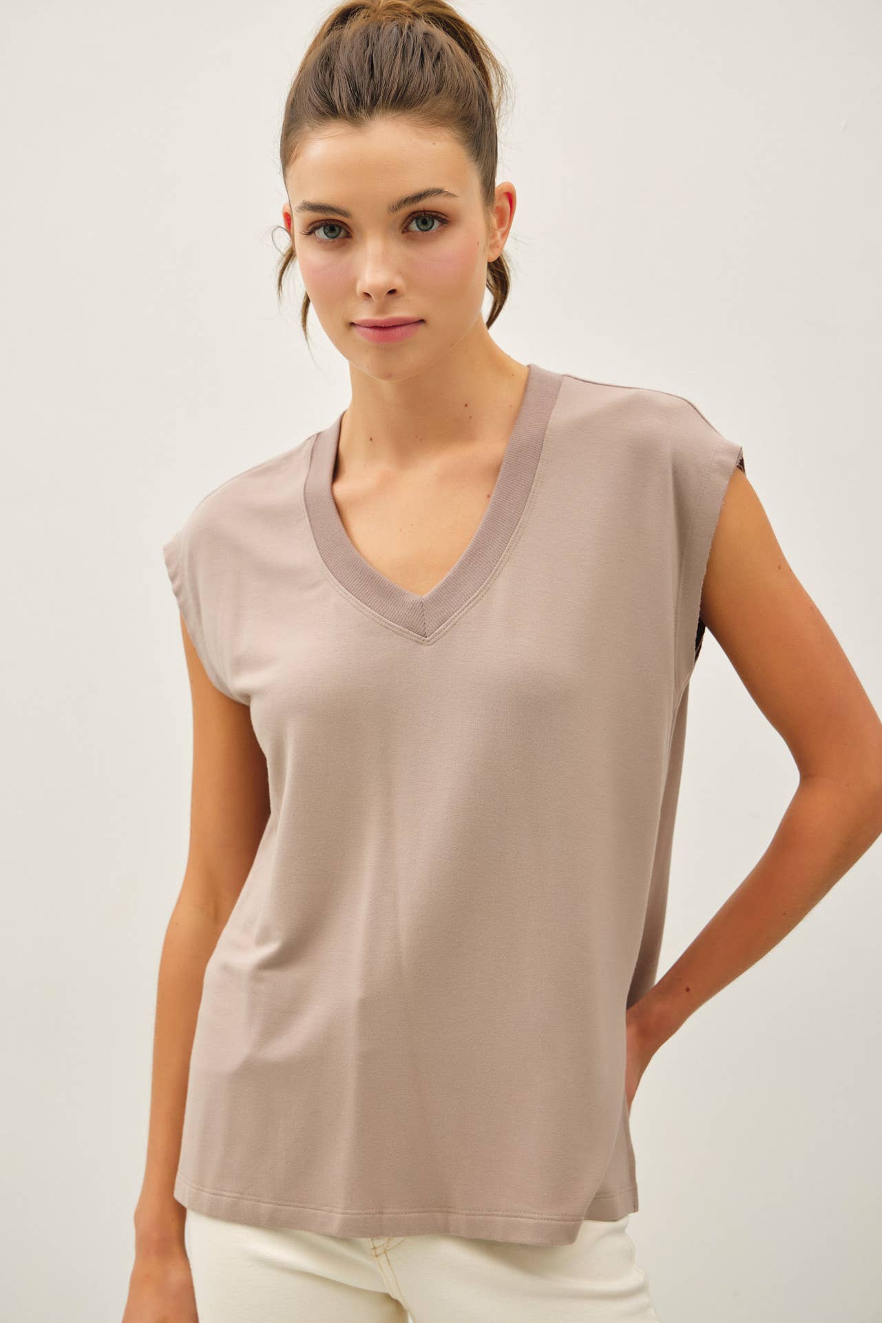 Quinn Dolman Sleeve Top - Mocha