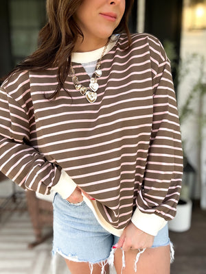 Tatum Striped French Terry Pullover