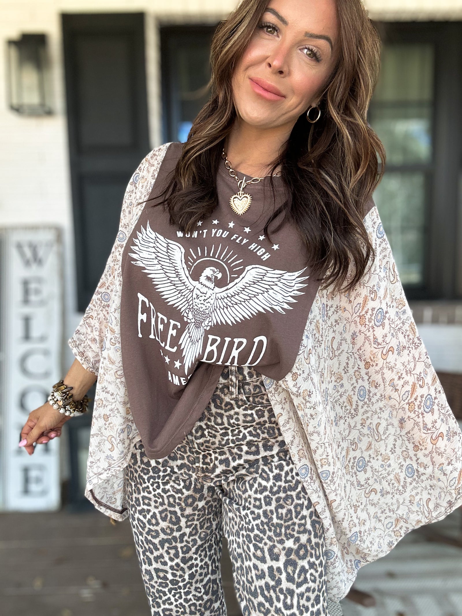 Vintage Free Bird Flutter Sleeve Top