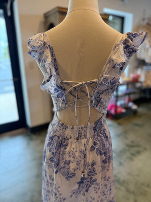 McKenna Ruffle Laced Maxi Dress