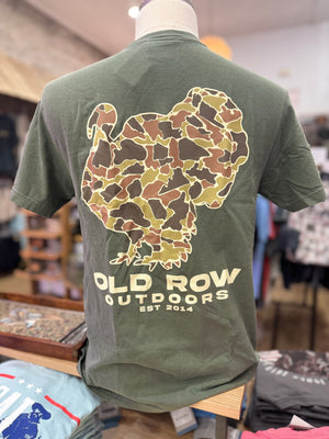 Old Row Camo Turkey Pocket Tee - Moss