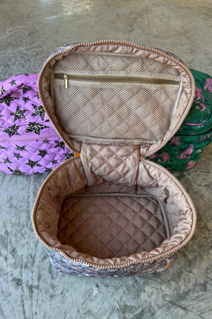 Camo Quilted Puffer Make Up Bag