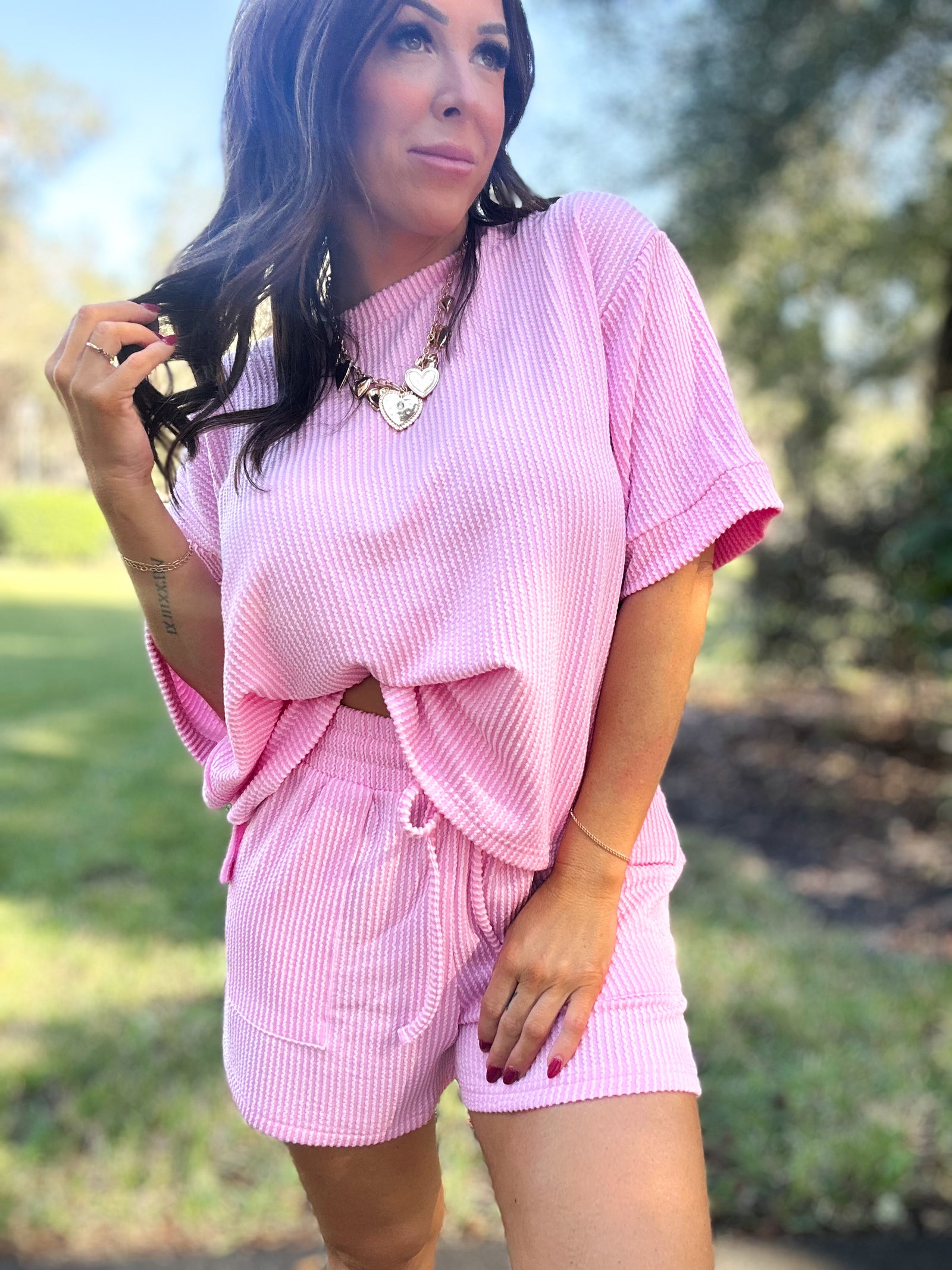 DOORBUSTER - Ali Ribbed Tee - Pink