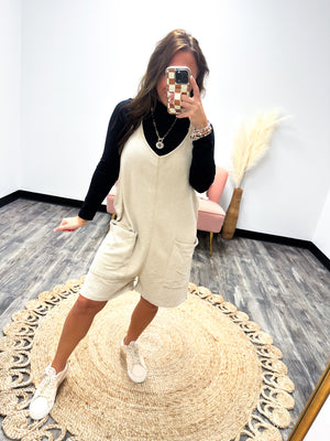 Out and About Slouchy Romper - Taupe