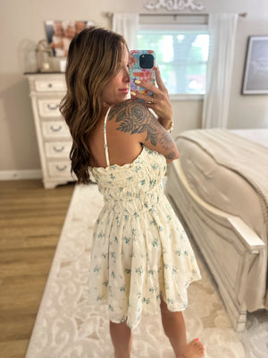 Sunset Skies Floral Strapless Dress