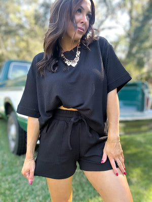 DOORBUSTER - Ali Ribbed Tee - Black