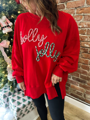 Holly Jolly Twist Rope Oversized Pullover