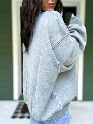 Lennon Acid Wash Oversized Fleece Pullover
