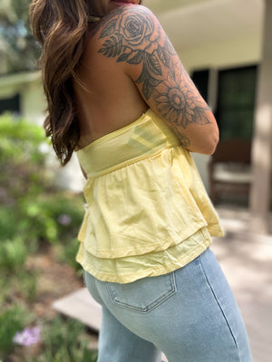 Ollie Halter Tiered Peplum Top