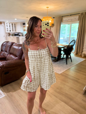 Avery Plaid Flowy Fit Romper