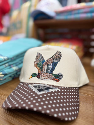 Mallard Brown Polka Dot Trucker Hat