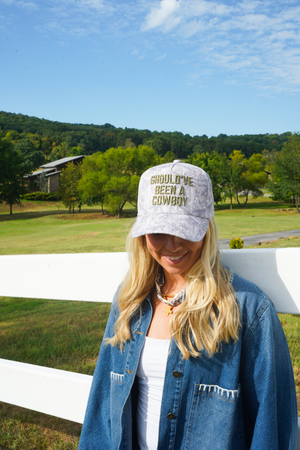 Should've Been a Cowboy - Washed Camo Trucker Hat
