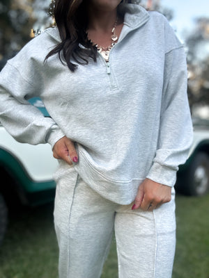 DOORBUSTER - Britt Half Zip Pullover - Gray