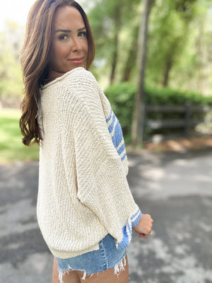 Kenna Oversized Knitted Striped Top