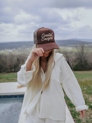 Coastal Cowgirl Brown Trucker Hat