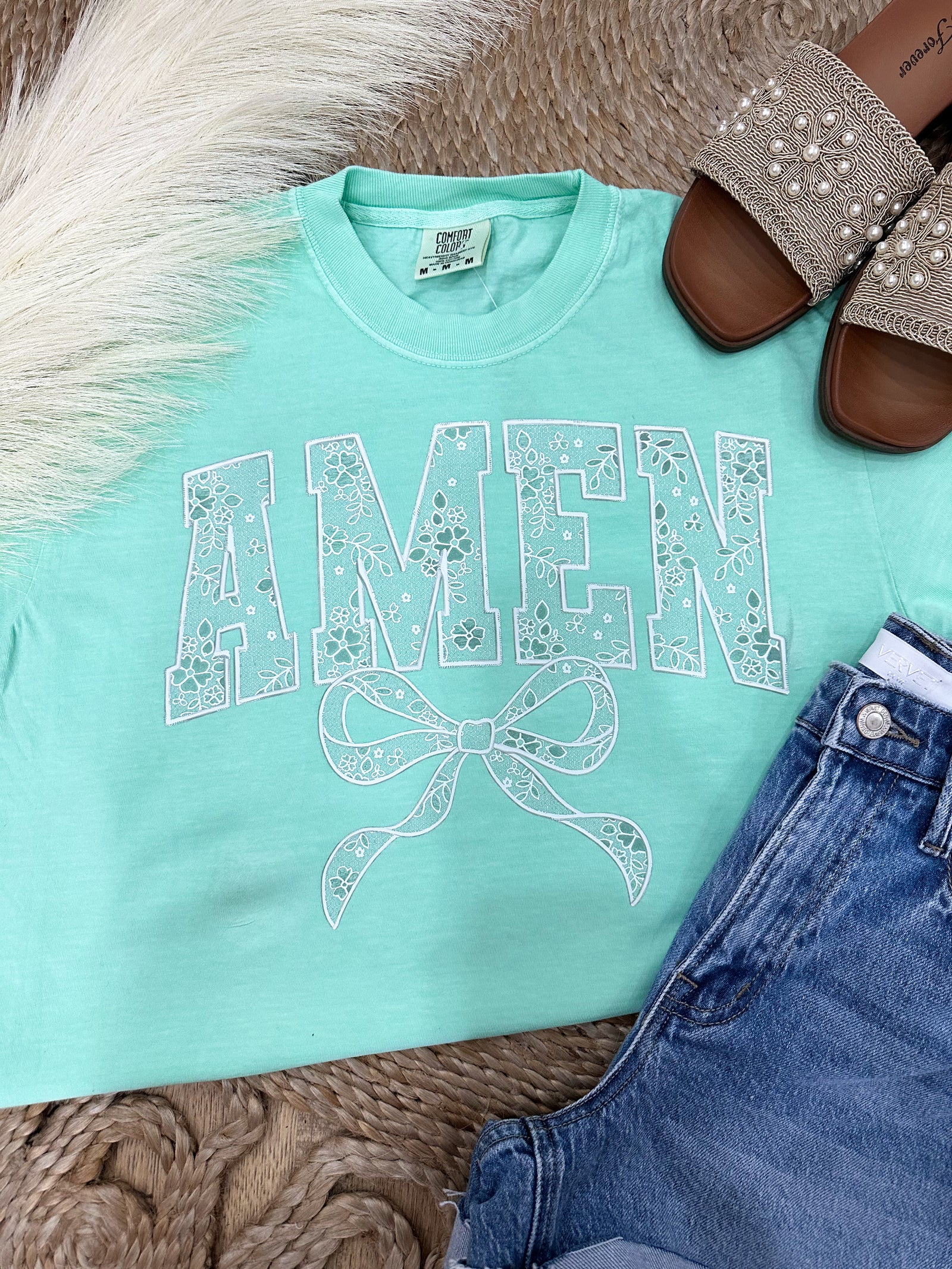 Amen Dainty Lace Comfort Colors Tee
