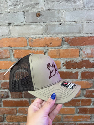 Shoot & Reel Khaki/Coffee Mallard Outline Hat