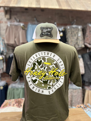 Honey Hole Tech - Military Green Tee