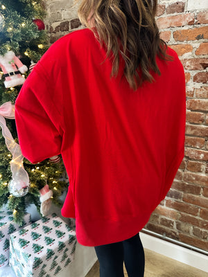 Holly Jolly Twist Rope Oversized Pullover