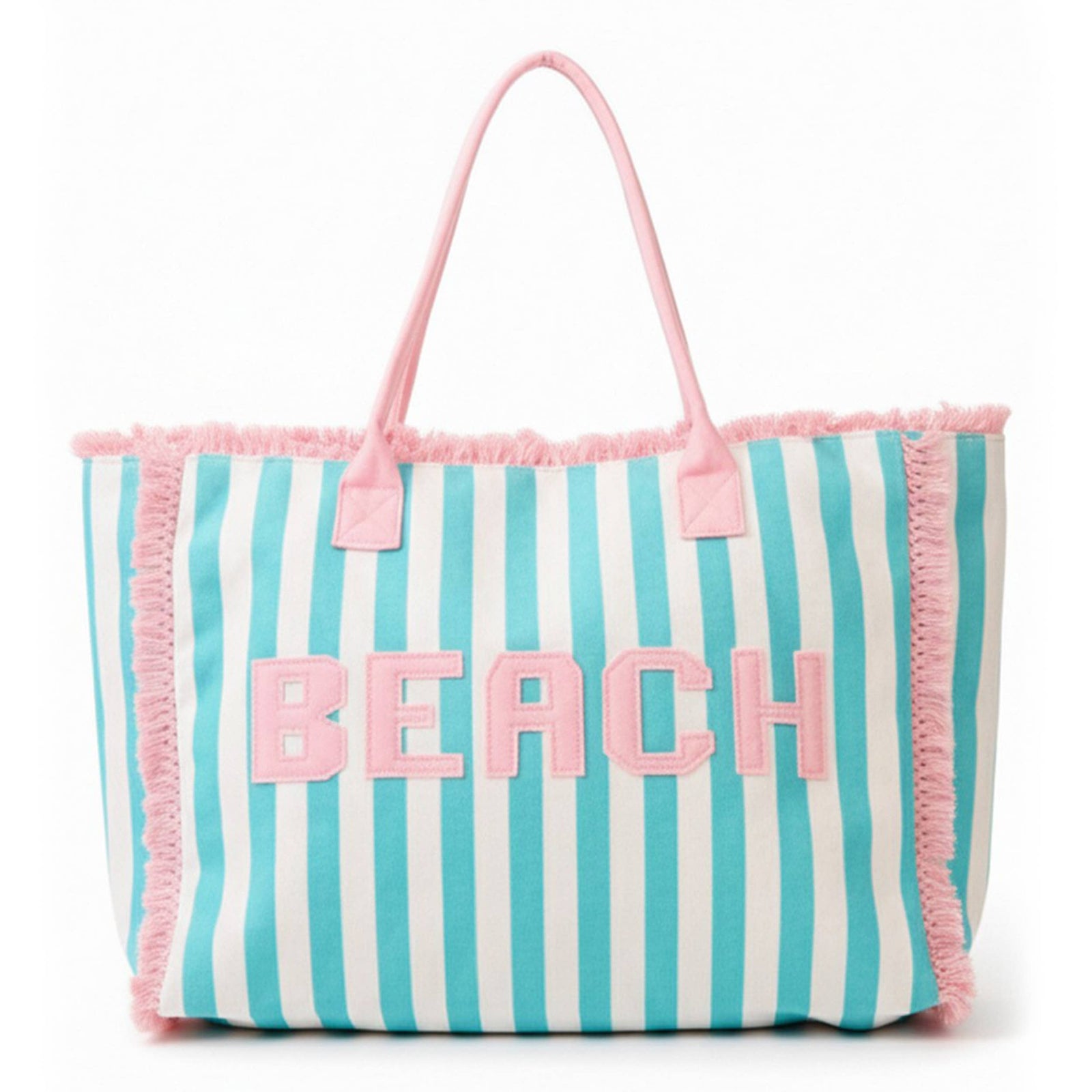 Beach Frayed Summer Tote Bag - Teal