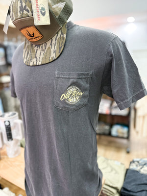 Old Row - 80s Camo Circle Pocket Tee - Charcoal