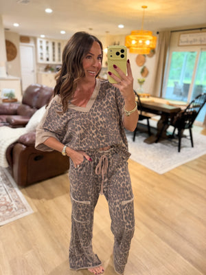 Carter Leopard Mineral Washed Wide Leg Pants