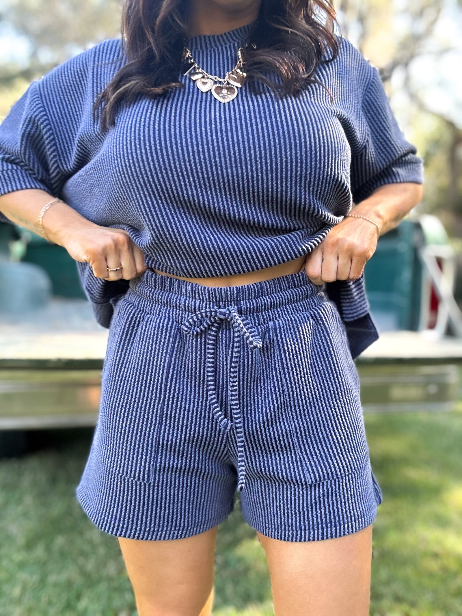 DOORBUSTER - Ali Ribbed Shorts - Navy