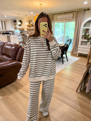 Banks Striped Knit Oversized Sweater Top