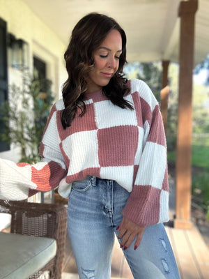 Audrey Checkered Sweater