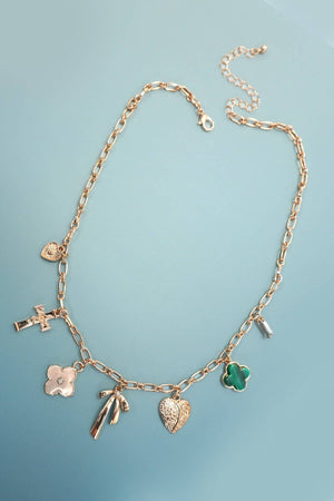 Green Clover Charm Necklace