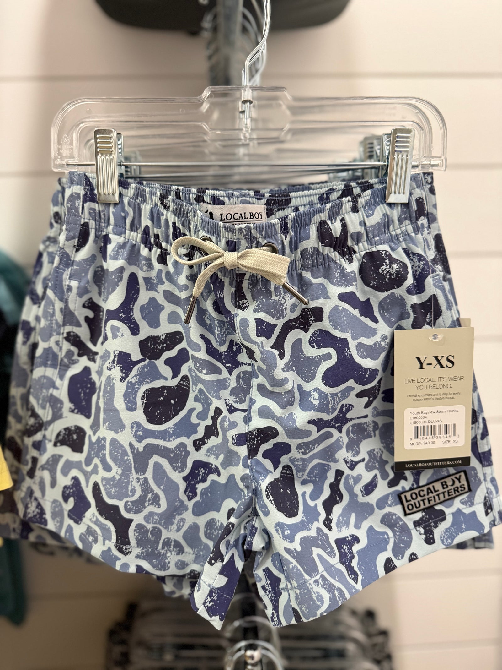Local Boy Youth Bayview Swim Trunks - Distressed Cobalt