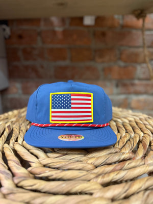Local Boy Youth Patriotic Patch Rope Hat