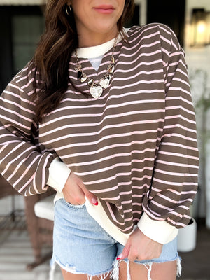 Tatum Striped French Terry Pullover