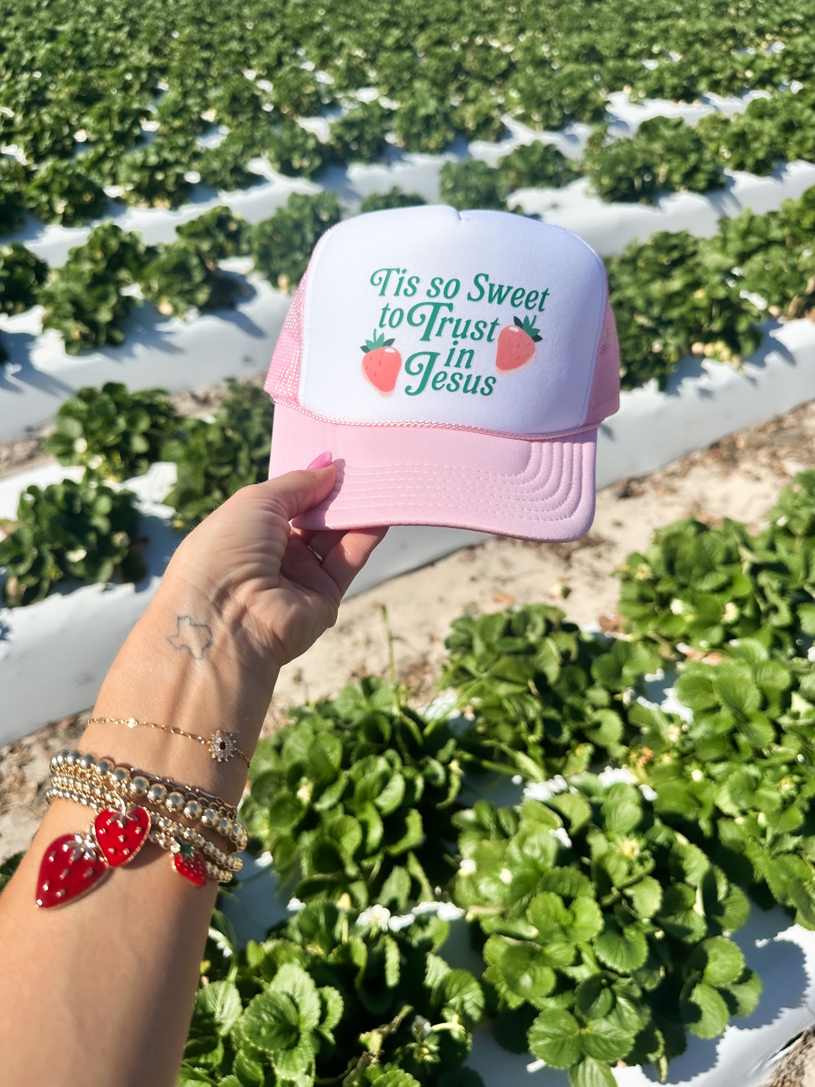 Trust In Jesus Strawberry Trucker Hat