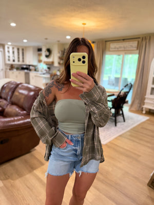Chelsea Double Lined Tube Top - Sage