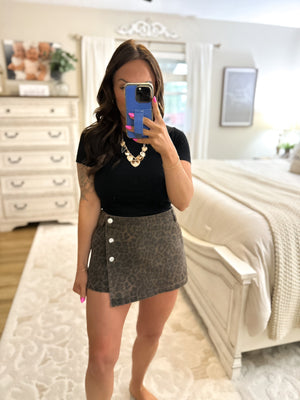 Everley Leopard Mini Skirt