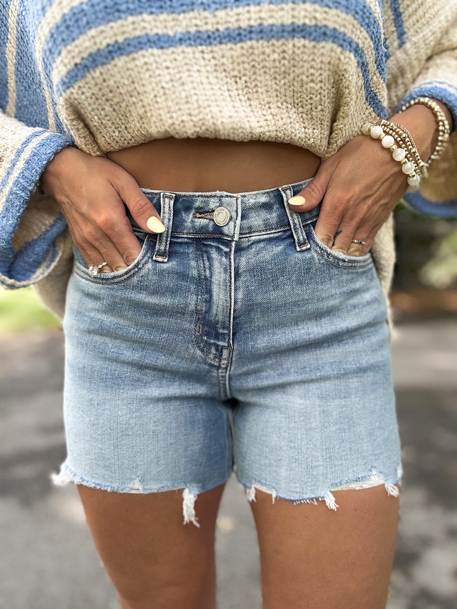 Cyndey Claire Denim High Rise Shorts