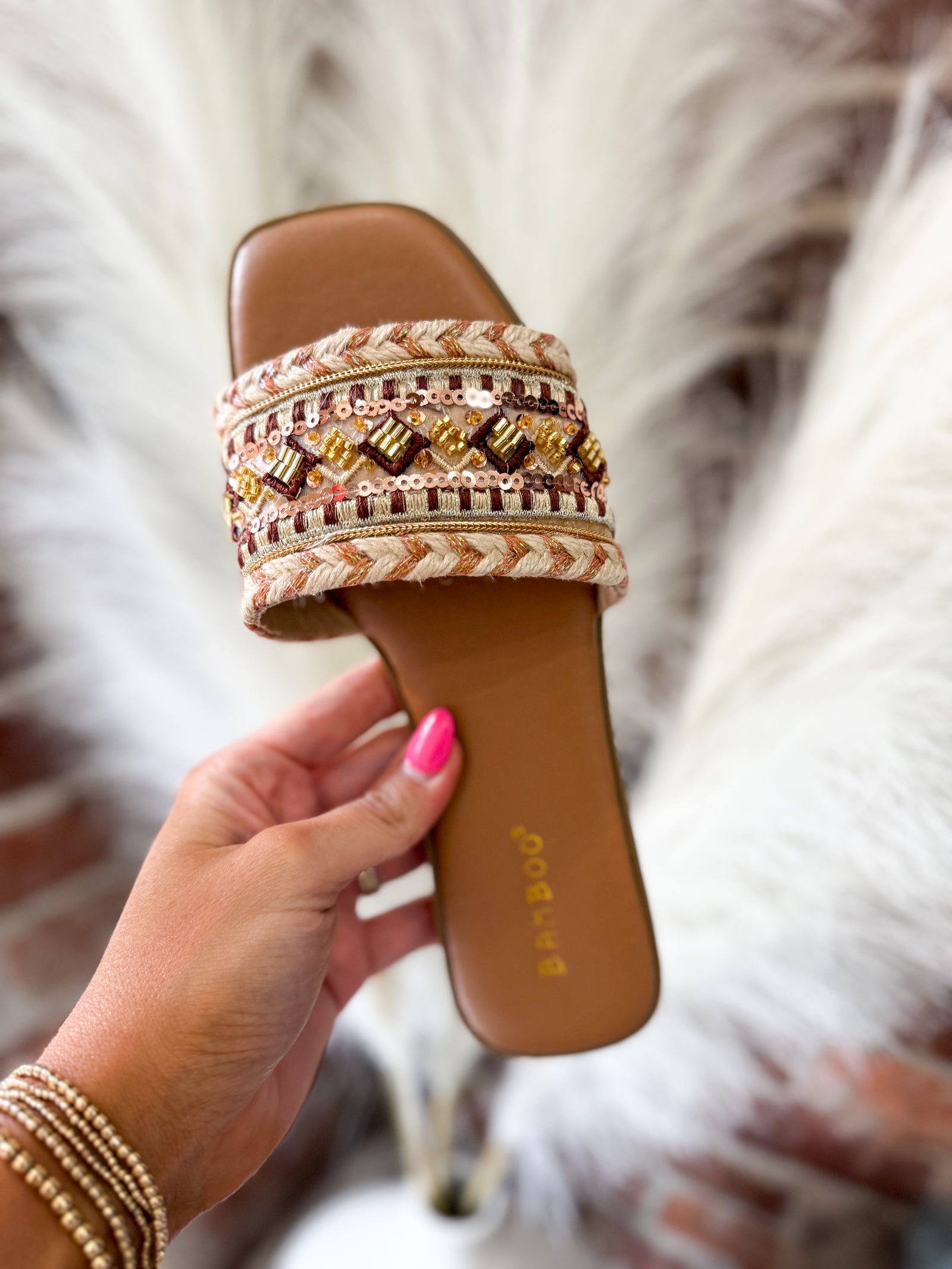 Kellie Beaded Embroidered Sandals