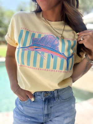 Hooked On Sunshine Marlin Comfort Colors Tee - Butter