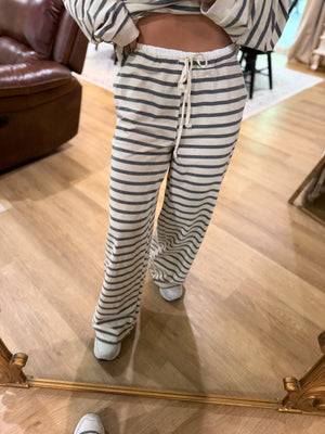 Banks Striped Double Layered Wide Leg Pants