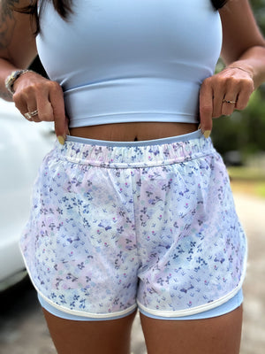 Keep It Easy Double Layer Shorts - Blue