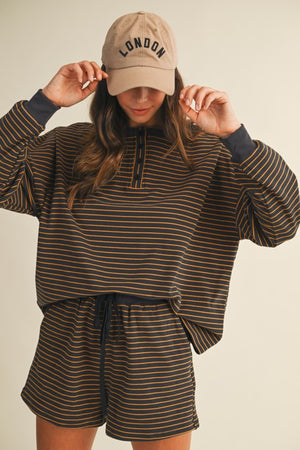 Whitney Pin Stripe Knit Pullover Top