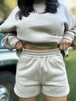 DOORBUSTER - Gabi Fleece Shorts - Ash Mocha